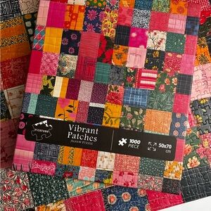 Vibrant Patches 1000-Piece Jigsaw Puzzle - Pink Multi